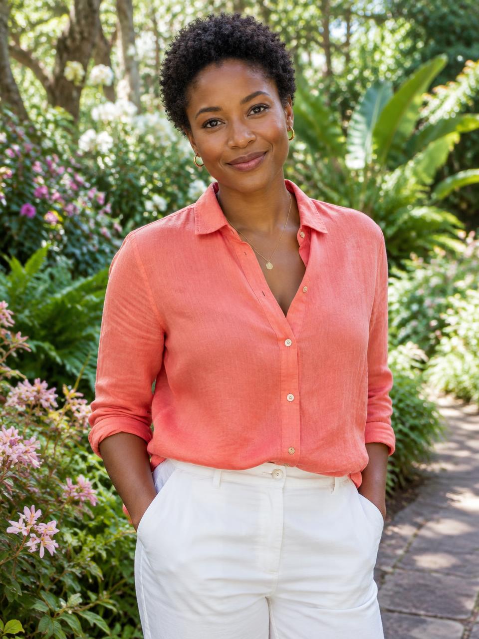 AI-generated portrait of Naomi, a fictional adult aged 30